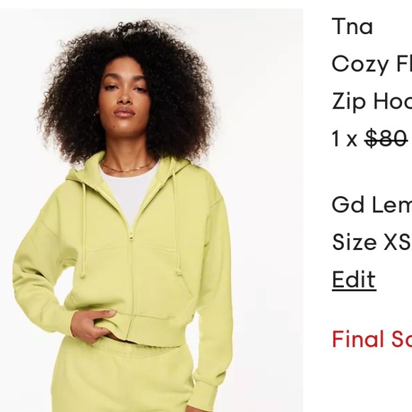 Aritzia TNA Cozy Fleece Boxy Zip Sweater - Picture 4 of 4